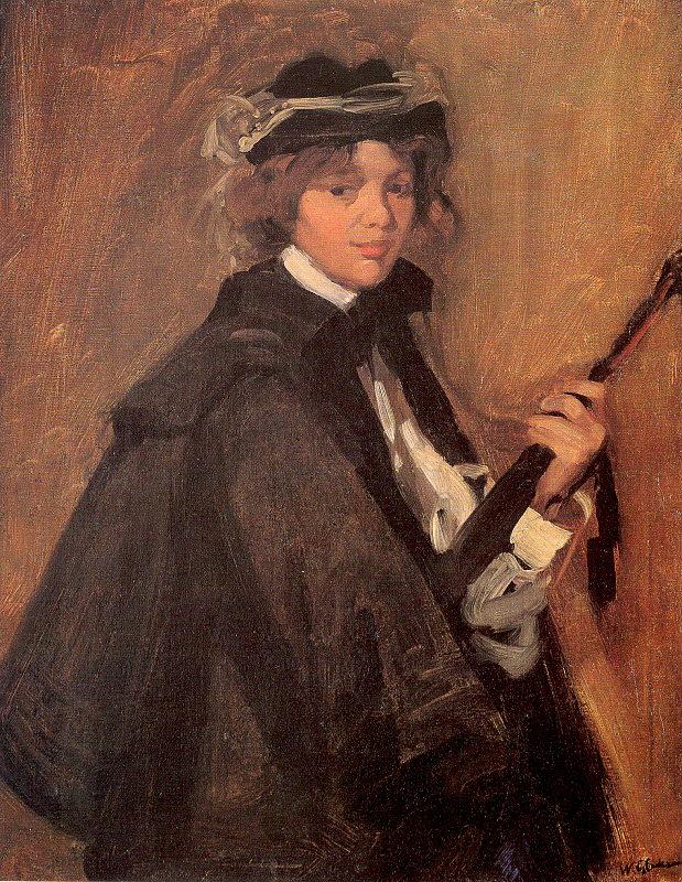 Glackens, William James Girl in a Black Cape oil painting picture